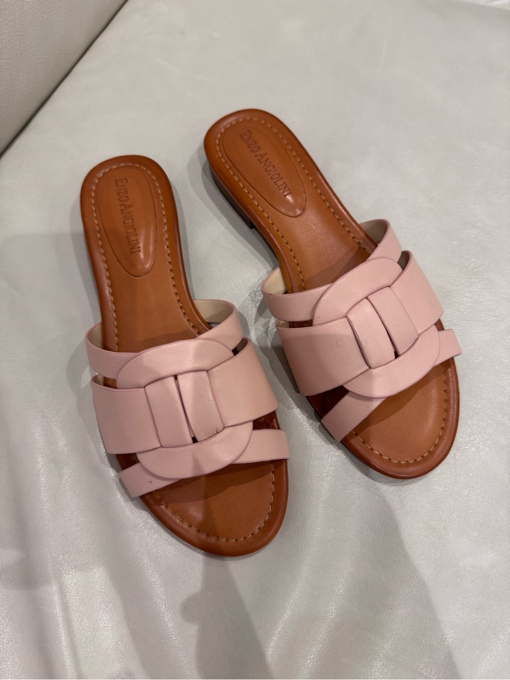 Enzo Angiolini - Pink Braided Slide Sandals